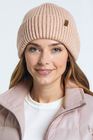 Komplet czapka+szalik Vivisence 70113Kmpl beżowy