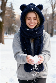 Nakrycie głowy kaptur Vivisence 70107 granatowy