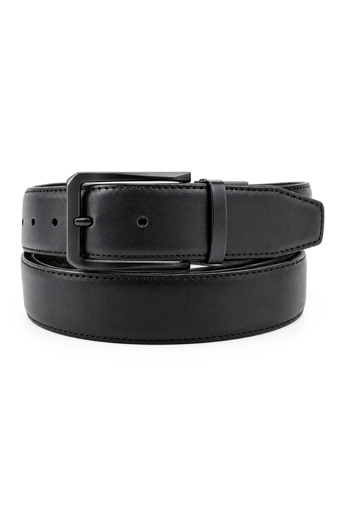 Vivisence PM003 Pasek męski skórzany dwustronny, czarny