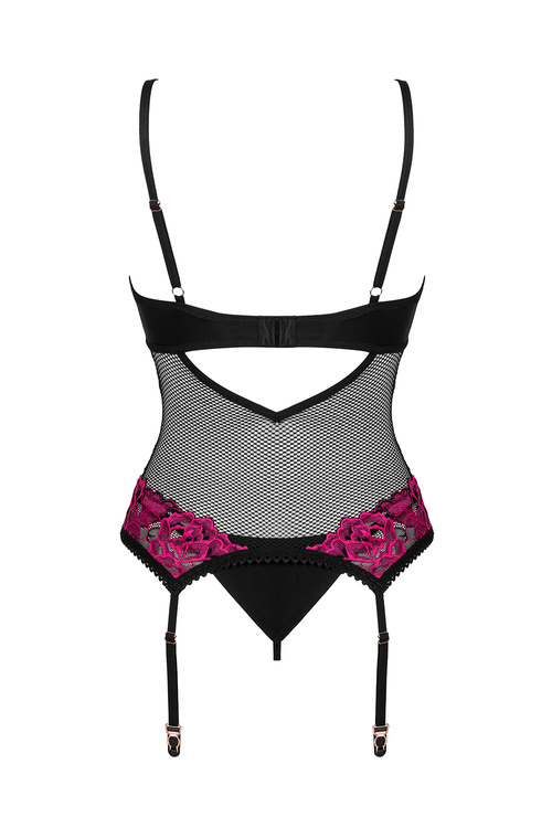 Gorset sexy Obsessive Rosenty corset czarny