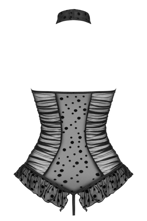 Beauty Night Carlotta teddy body z koronką, otwarty krok black