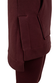 Vivisence 9207kmpl komplet bluza z kapturem, prążkowane legginsy bordowy