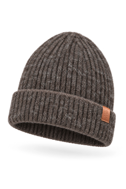 Vivisence 70123 Czapka beanie damska prążkowana z wywinięciem, brązowy