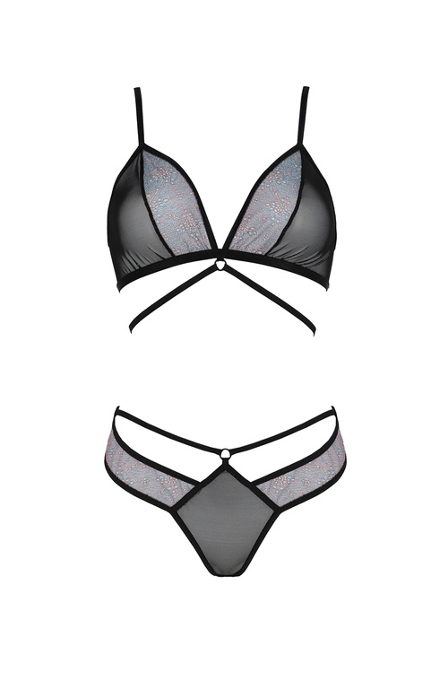 Nocna komplet biustonosz + stringi Avanua Carina set black 