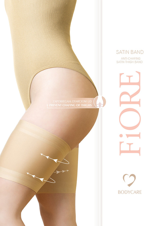 Fiore Satin Band satynowa opaska przeciw otarciom Wyrób pończoszniczy opaski na uda, nude