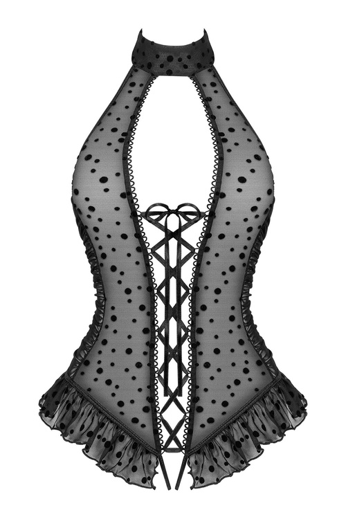 Beauty Night Carlotta teddy body z koronką, otwarty krok black