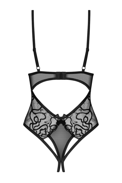 Body sexy Obsessive Blomentis crotchless teddy czarny