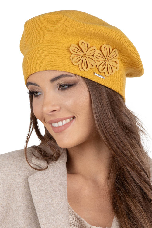 Vivisence 7007 Nakrycie głowy beret, miodowy