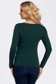 Babell Manati bluzka wiskozowa z długim rękawem butelkowa zieleń