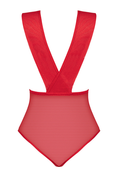 Beauty Night Veronica teddy body z koronką i siateczką red