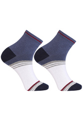 Moraj CSM180-053 skarpety za kostkę bawełniane męskie patt 3-biały/granat