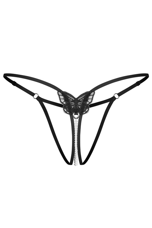 Obsessive Isseme stringi otwarte z koralikami black
