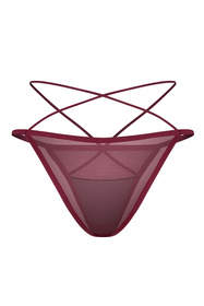 Obsessive Parisel mini panties figi z krzyżującymi paseczkami, bordo-czarny