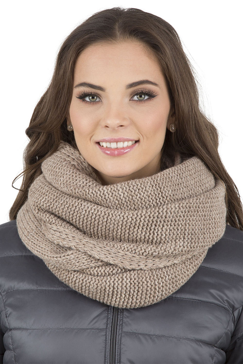 Komplet czapka+komin+rękawiczki Vivisence 7014 Kmpl+R beżowy