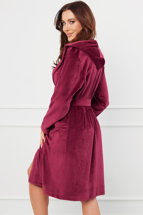 Szlafrok Italian Fashion Akara dł.r. bordo