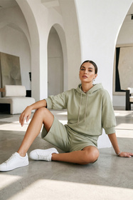 Vivisence 9008 bluza nierozpinana z kapturem oliwkowy