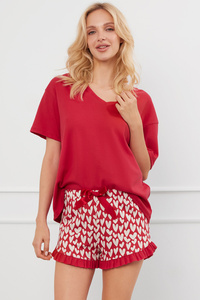 Piżama Italian Fashion Evora kr.r. kr.sp. c.czerwony/druk