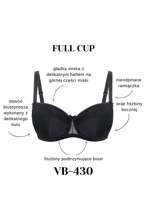 Biustonosz usztywniany Vena VB-430 czarny