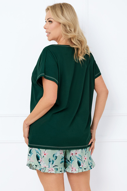Piżama Italian Fashion Florisa kr.r. kr.sp. c.zielony/druk