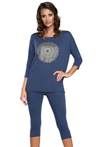 Italian Fashion Mandala r.3/4 sp.3/4 Nocna piżama, granat
