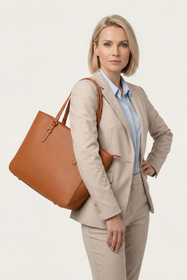 Vivisence T0017 torebka na ramię z zamkiem brown
