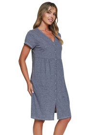 Doctor Nap TCB.7547 Koszula nocna na zatrzaski z krótkim rękawem, dark grey