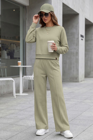 Vivisence 9004 bluza nierozpinana z okrągłym dekoltem oliwkowy