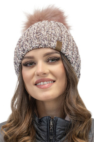 Komplet czapka+szalik Vivisence 7086Kmpl różowy