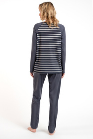 Nocna piżama Italian Fashion Oda dł.r. dł.sp. grafit