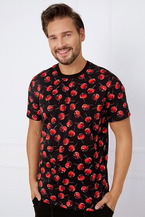 Piżama Italian Fashion Cherry Men kr.r. kr.sp. druk/czarny