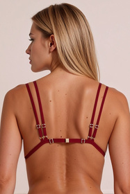 Komplet biustonosz + stringi Passion Belissana set burgundy