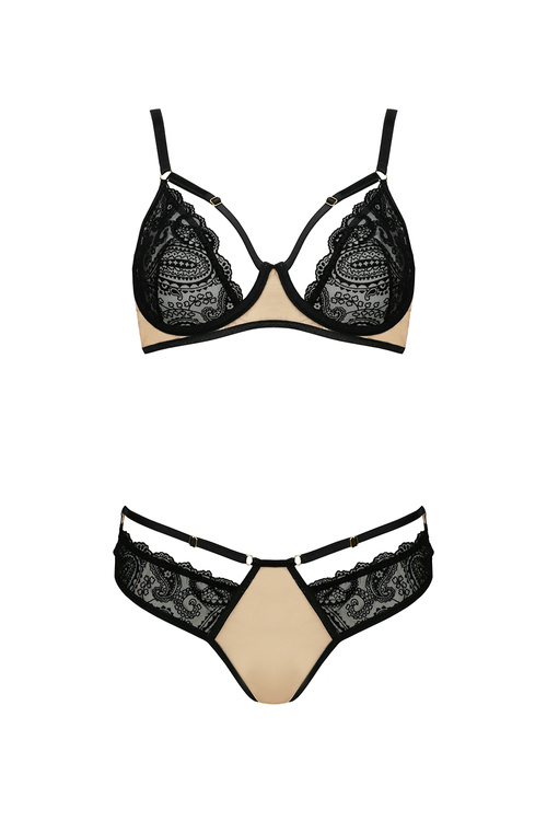 Nocna komplet biustonosz + stringi Casmir Daisy set beige 