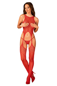 Obsessive N122 bodystocking Body sexy, czerwony