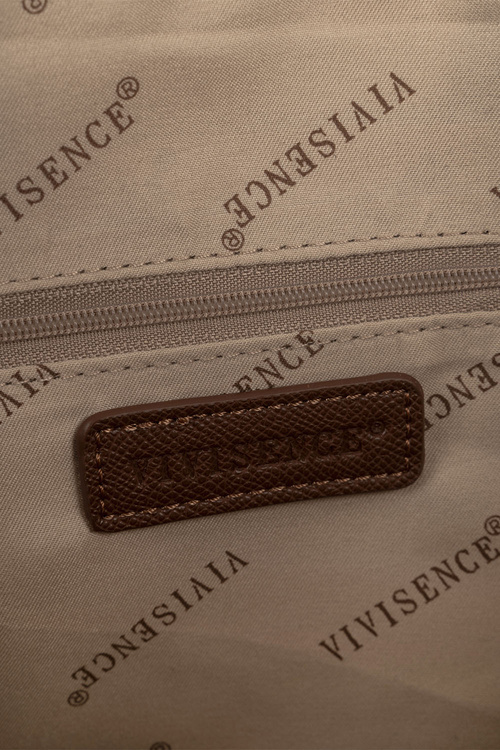 Vivisence T0023 torebka na ramię z zamkiem błyskawicznym brown
