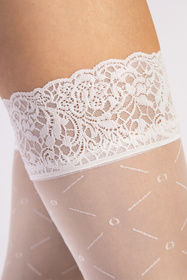 Wyrób pończoszniczy pończochy samonośne Fiore Enchante 20 DEN O4114 off white