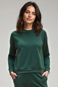 Vivisence 9004 bluza nierozpinana z okrągłym dekoltem zielony