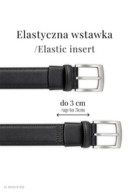 Vivisence PM002 Pasek męski skórzany z prostokątną klamrą, czarny