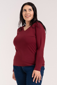 Moraj BD900-420-LV bluzka z długim rękawem V-neck wine red