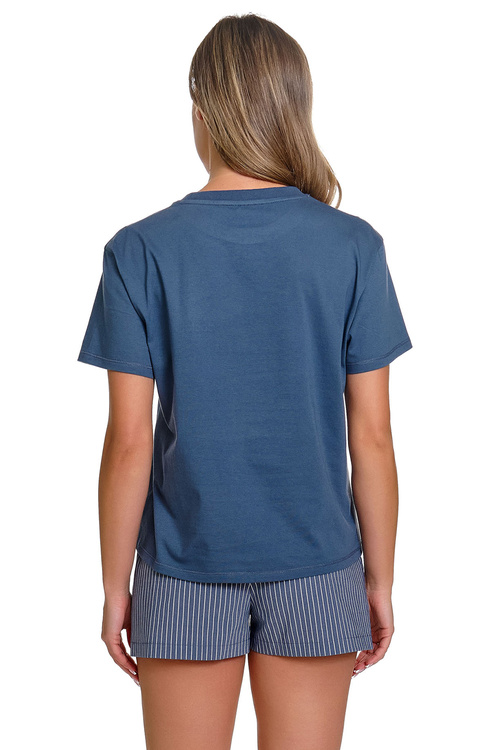 Doctor Nap PM.7423 piżama damska bawełniana z kieszeniami denim blue