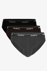 Majtki slipy Atlantic 3MP-157 grafit-czarny-czekoladowy