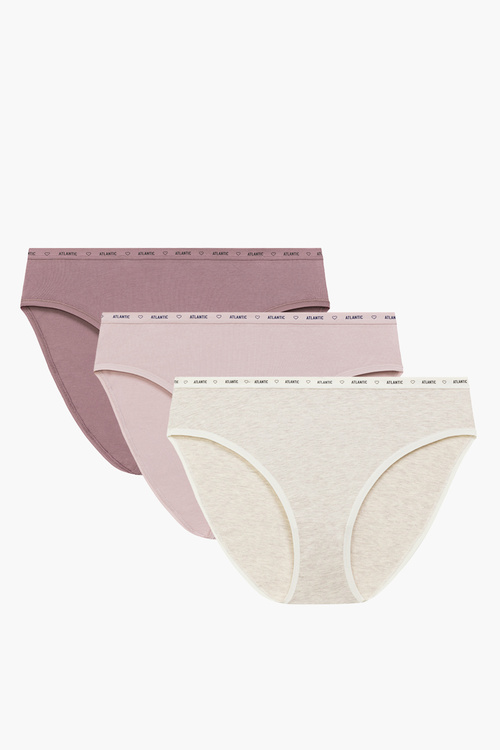 Figi Atlantic 3CLP-010 3-pack różowy/ciemnoróżowy/beżowy