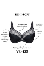 Biustonosz półusztywniany Vena VB-425 czarny 