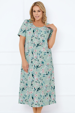 Nocna koszula Italian Fashion Alwea kr.r. druk/c.zielony