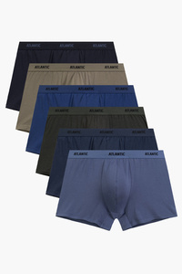 Atlantic 6SMH-004 bokserki męskie 6-pack z miękką gumą, indygo/szary/granat/khaki/niebieski ciemny/denim