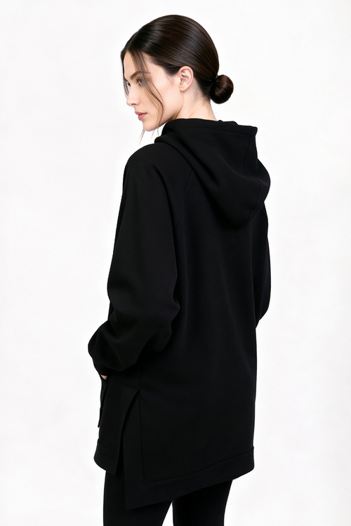 Vivisence 9006 bluza z kapturem, miękka bawełna czarny
