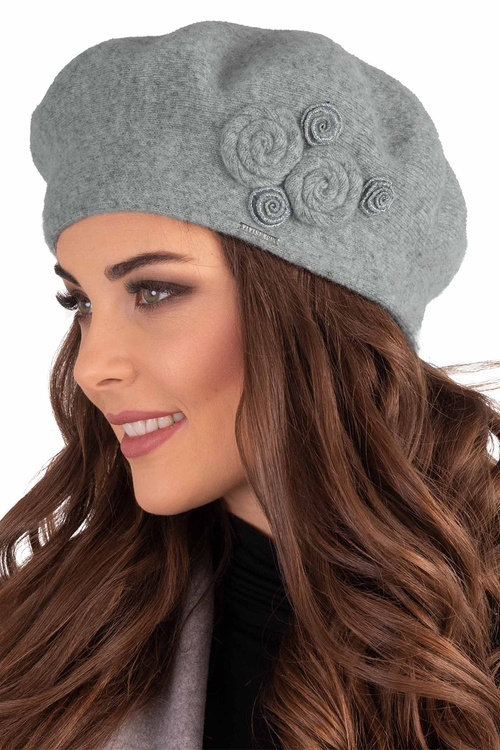 Vivisence 7037 Nakrycie głowy beret, szary