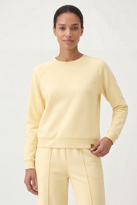 Vivisence 9004 bluza nierozpinana z okrągłym dekoltem bananowy