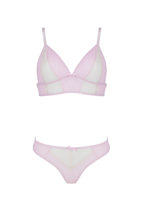 Nocna komplet biustonosz + stringi Avanua Pamela set pink 