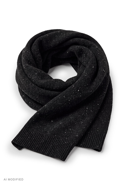Vivisence MS7114 szalik męski z wełną merino, czarny