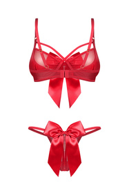 Obsessive Gifty Red 2 pcs set komplet biustonosz i stringi, red
